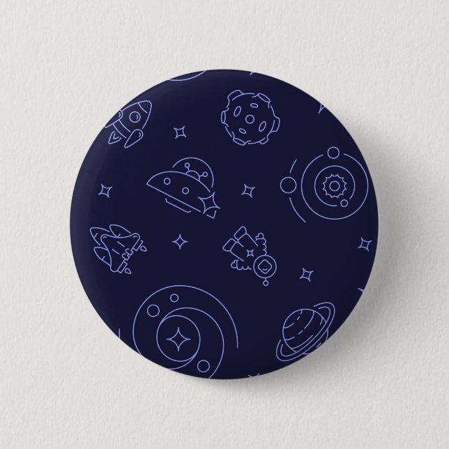 Macaron Rond 5 Cm Motif spatial (Devant)