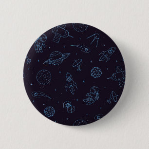 Macaron Rond 5 Cm Motif spatial