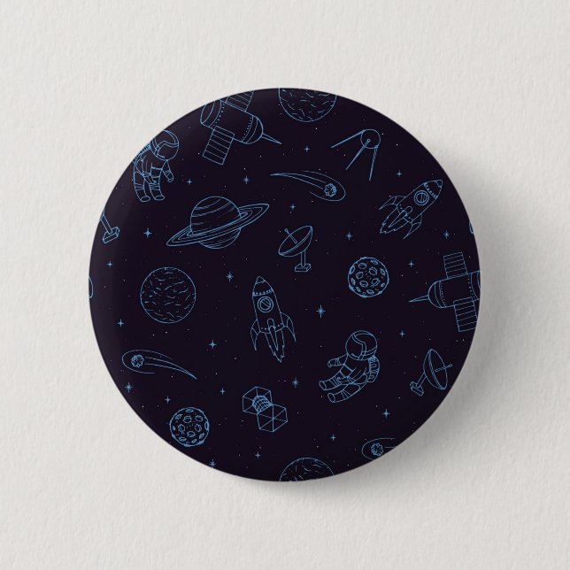 Macaron Rond 5 Cm Motif spatial (Devant)