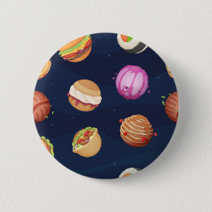 Macaron Rond 5 Cm Motif spatial