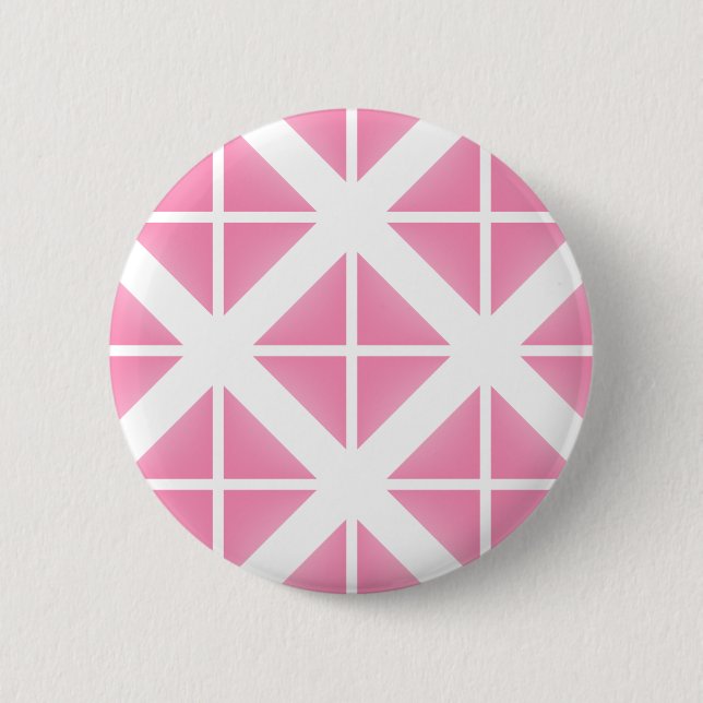 Macaron Rond 5 Cm Motif triangle rose tendance (Devant)