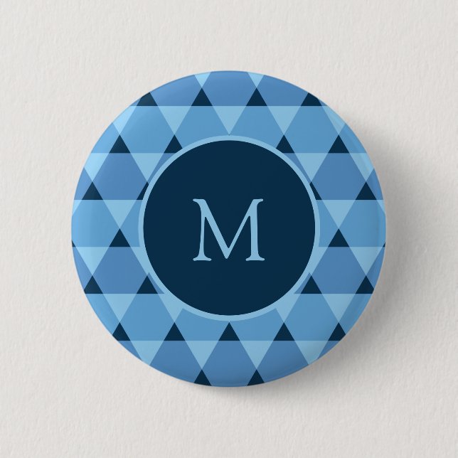 Macaron Rond 5 Cm Motif Triangles (Devant)