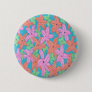 Macaron Rond 5 Cm Motif Tropical Starfish