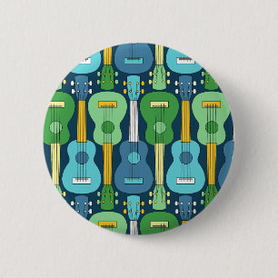 Macaron Rond 5 Cm Motif Ukulele vertical