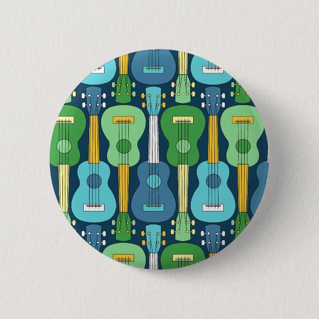 Macaron Rond 5 Cm Motif Ukulele vertical (Devant)