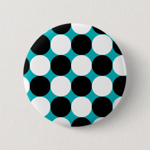 Macaron Rond 5 Cm Motif vectoriel mignon noir et blanc points