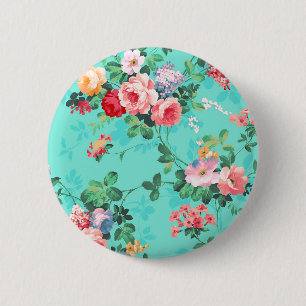Macaron Rond 5 Cm Motif Vintage Élégant rose rouge jaune rose