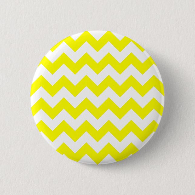 Macaron Rond 5 Cm Motif Zigzag blanc et jaune (Devant)
