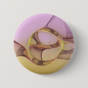 Macaron Rond 5 Cm Motions Abstraites Art moderne rose or fractal