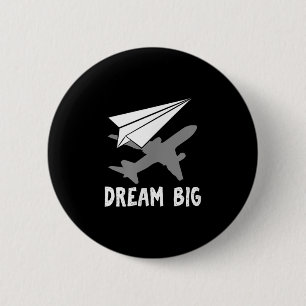 Macaron Rond 5 Cm Motivational Pilot Aerospace Engineer Dream Paper