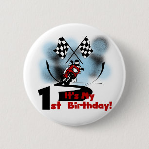 Macaron Rond 5 Cm Moto Racing 1er Anniversaire Tshirts et cadeaux