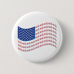 Macaron Rond 5 Cm Moto-Shadow-Flag-Wave