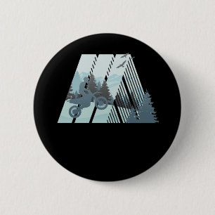 Macaron Rond 5 Cm Motocross dans une nature magnifique