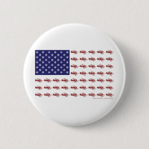 Macaron Rond 5 Cm Motoneige patriotique