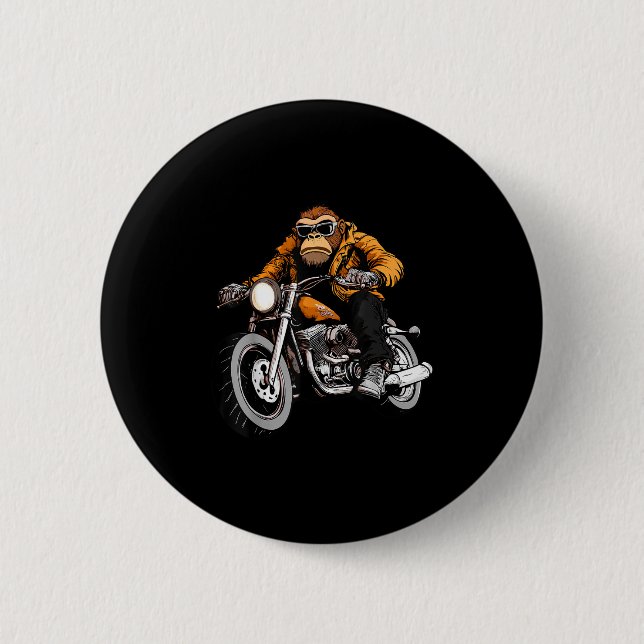 Macaron Rond 5 Cm Motorcycle Monkeys  (Devant)