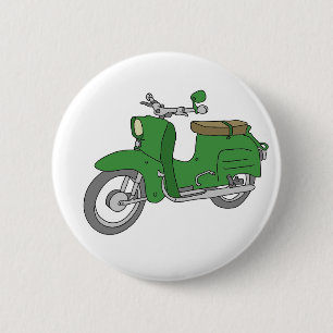 Macaron Rond 5 Cm Motorscooter vert "Schwalbe "