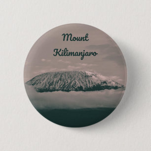 Macaron Rond 5 Cm Mount Kilimanjaro Snow Volcano in Tanzania Africa