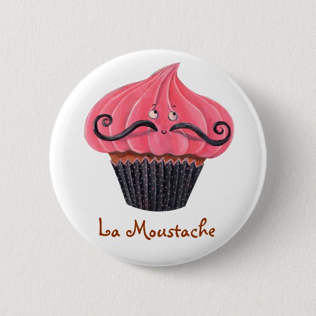 Macaron Rond 5 Cm Moustache de petit gâteau et de La (Devant)