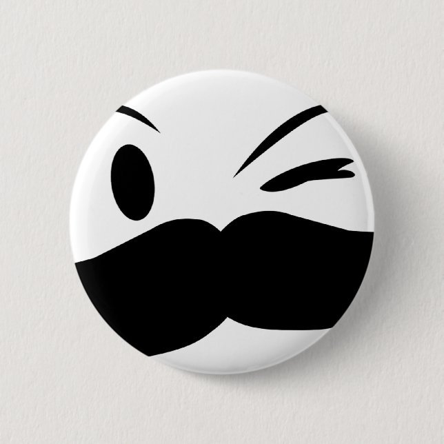 Macaron Rond 5 Cm Moustache Kinky (Devant)