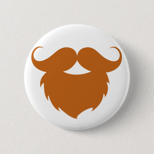 Macaron Rond 5 Cm Moustache marron drôle