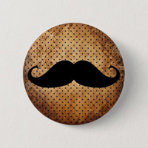Macaron Rond 5 Cm Moustache noire drôle