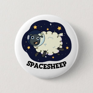 Macaron Rond 5 Cm Mouton spatial Blague drôle d'astronaute