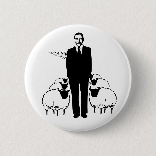 Macaron Rond 5 Cm Moutons d'Obama (Devant)