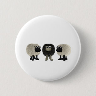 Macaron Rond 5 Cm moutons noirs