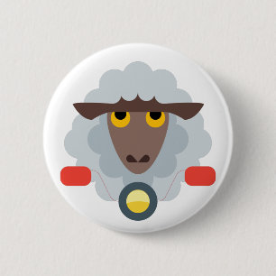 Macaron Rond 5 Cm Moutons sur moto