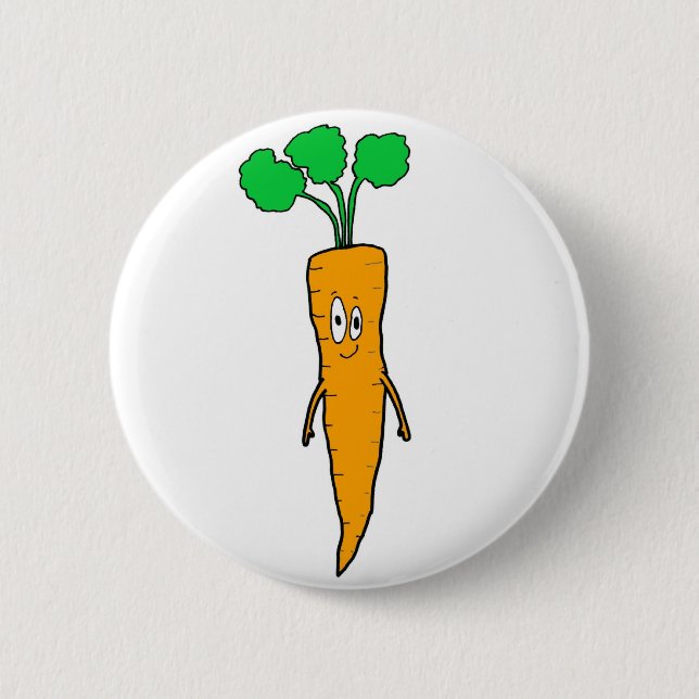 Macaron Rond 5 Cm Mr.Carrot dans le blanc (Devant)