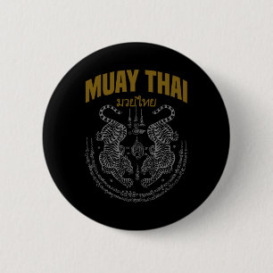 Macaron Rond 5 Cm Muay Thai Art Twin Tigers Muay Thai Fighter Mixed 