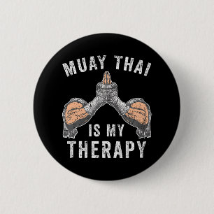 Macaron Rond 5 Cm Muay Thai Fighter Martial Arts Sport Muay Thai