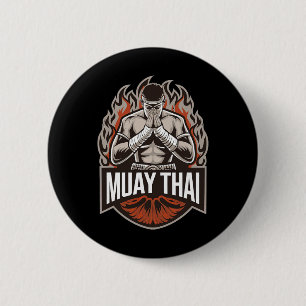 Macaron Rond 5 Cm Muay Thai Fighter Thai Boxe