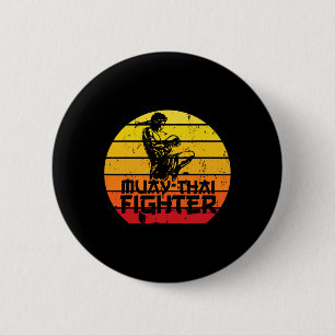 Macaron Rond 5 Cm Muay Thai Fighter Thai Boxe Martial Arts Combat