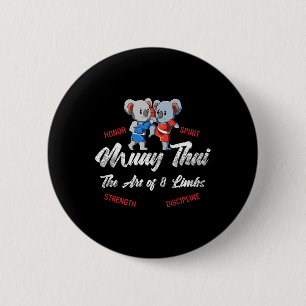 Macaron Rond 5 Cm Muay Thai Koala Boxe Thaïlandaise Et Kickboxing