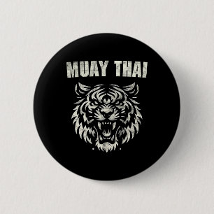 Macaron Rond 5 Cm Muay Thai Mma Combat Tatouage Tigre Rugir Kickboxi