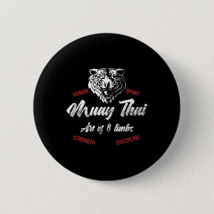 Macaron Rond 5 Cm Muay Thai Tiger - Boxe Thaïlandaise et Kickboxing