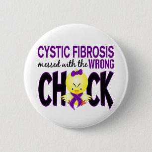 Macaron Rond 5 Cm Mucoviscidose salie avec le poussin faux