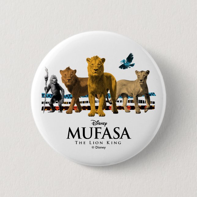 Macaron Rond 5 Cm Mufasa Pride Terres Famille royale (Devant)