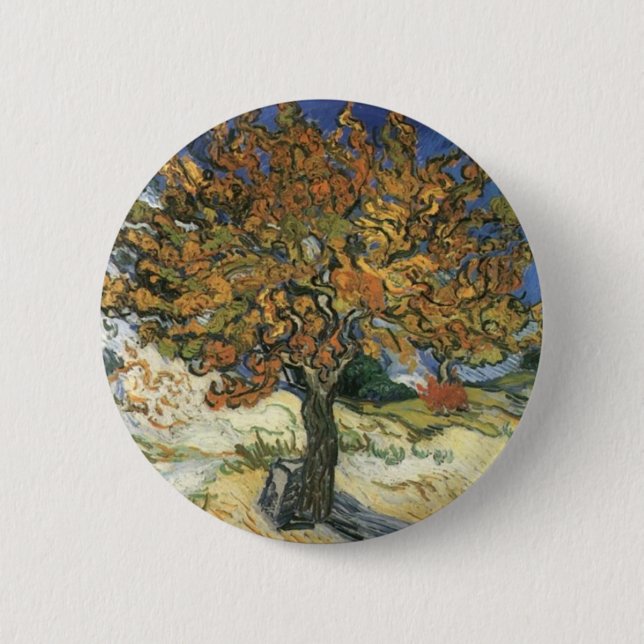 Macaron Rond 5 Cm Mulberry Tree par van Gogh (Devant)