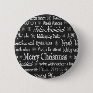 Macaron Rond 5 Cm Multi-language Merry Christmas Thunder_Cove