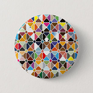 Macaron Rond 5 Cm Multicolore geometric patterns with octagon shapes