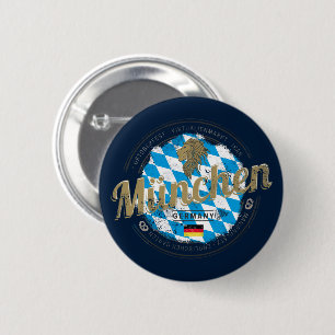 Macaron Rond 5 Cm Munich Bavière Vintage Oktoberfest Allemagne Ville