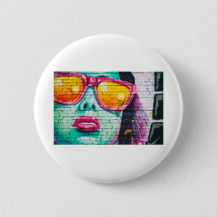 Macaron Rond 5 Cm mur de graffitis