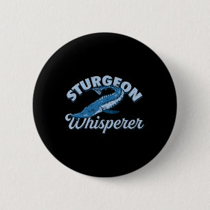 Macaron Rond 5 Cm Murmureur d'esturgeon Vie lacustre - Cadeau drôle