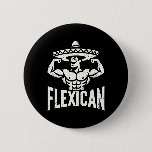 Macaron Rond 5 Cm Muscle Flexique Mexicain Funny