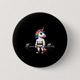 Macaron Rond 5 Cm Muscle Gym Unicorn Bodybuilder Tee Poids Nerd