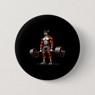 Macaron Rond 5 Cm Muscle Kangaroo Deadlifter Funny Gym Weightliftin