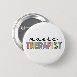 Macaron Rond 5 Cm Music Therapist Retro Music Therapy Cadeaux