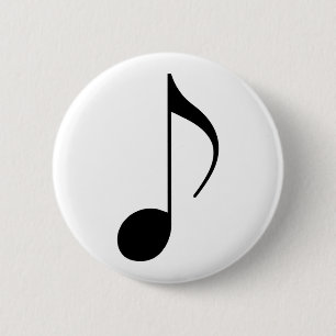 Macaron Rond 5 Cm musical-note noire
